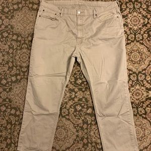 Levi's Men's 541 Athletic Taper Taupe Gray Tan Denim Jeans Pants 42 Waist 42x30